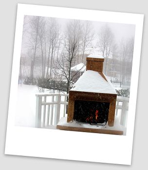 Stone outdoor fireplaces